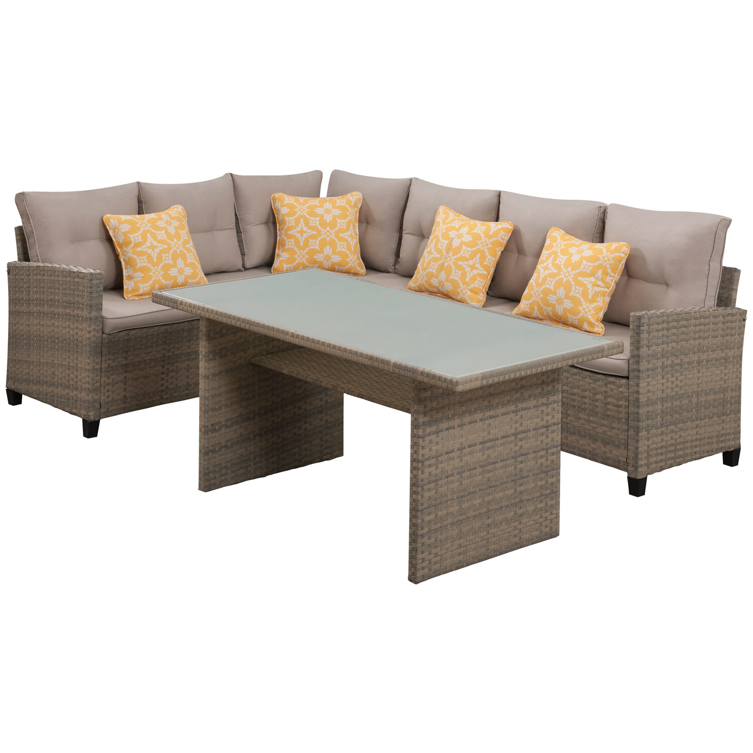 Mod Amelia 3 pc Bronze Steel Deep Seating Set Gray