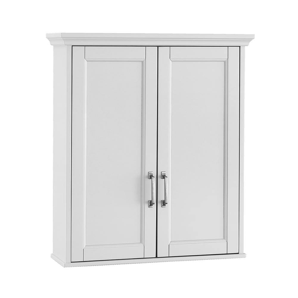 Home Decorators Collection Ashburn 23-12 in. W x 27 in. H x 8 in. D Bathroom Storage Wall Cabinet in White ASWW2327