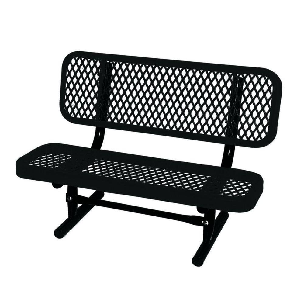 Ultra Play 3 ft. Diamond Black Commercial Park Preschool Bench PBK940PPS-V3BK