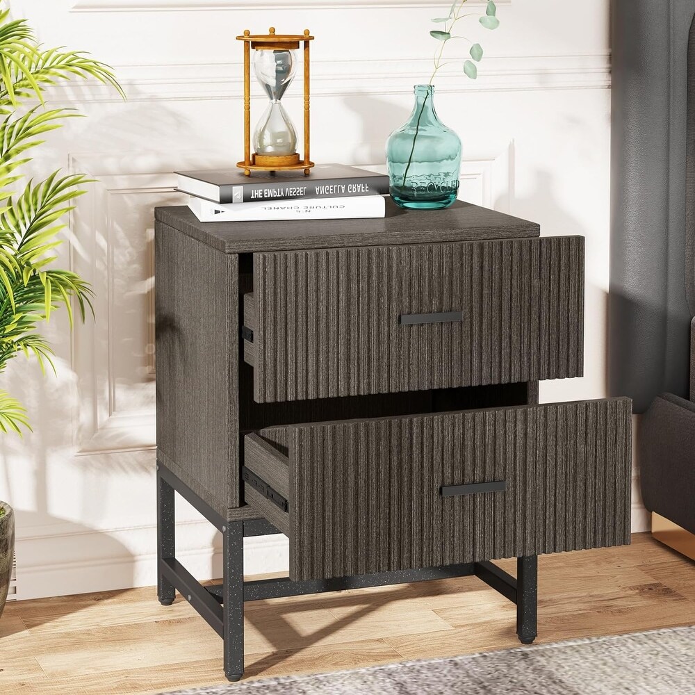 2 Drawer Nightstand  Modern Night Stands Bed Side Table