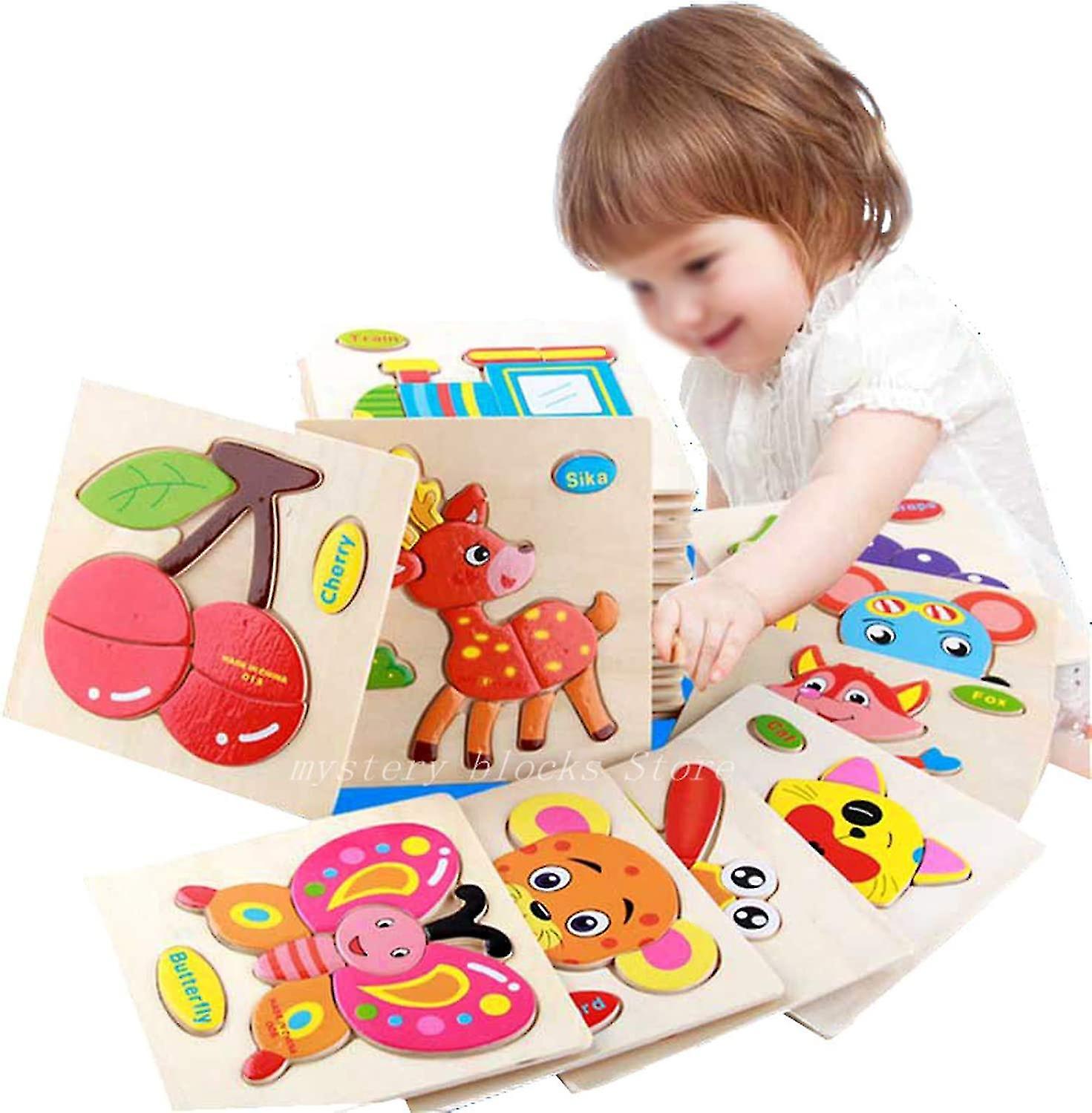 Large Jigsaw Puzzles Children's Wooden Puzzle Toy Cartoon Animals Small Piece 3d Wooden Jigsaw Puzzles Diy Educational Toys (giraffe