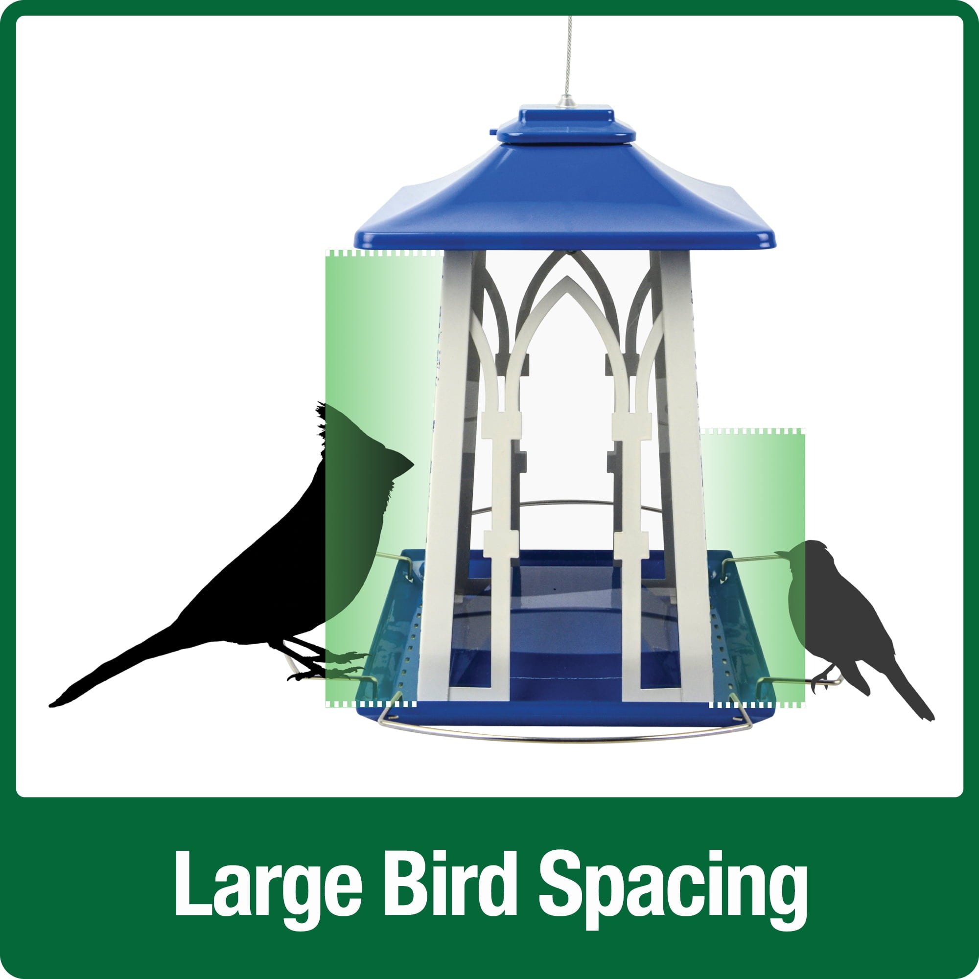 Wild Wings Paisley Arches Gazebo Bird Feeder， 3.3 Quart， Blue