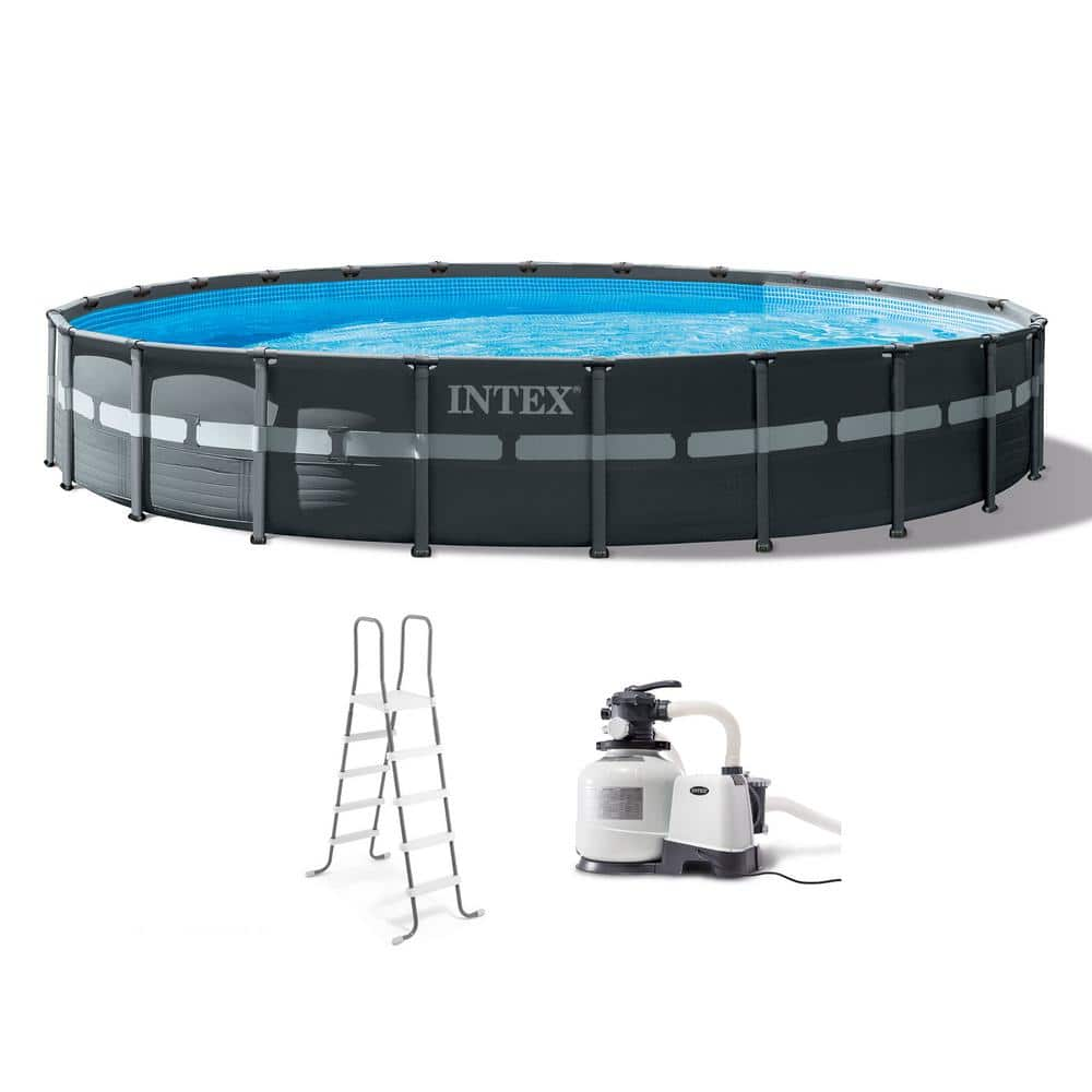 INTEX 24 ft. x 52 in. Ultra XTR Frame Round Swimming Pool Set with Sand Filter Pump 26339EH