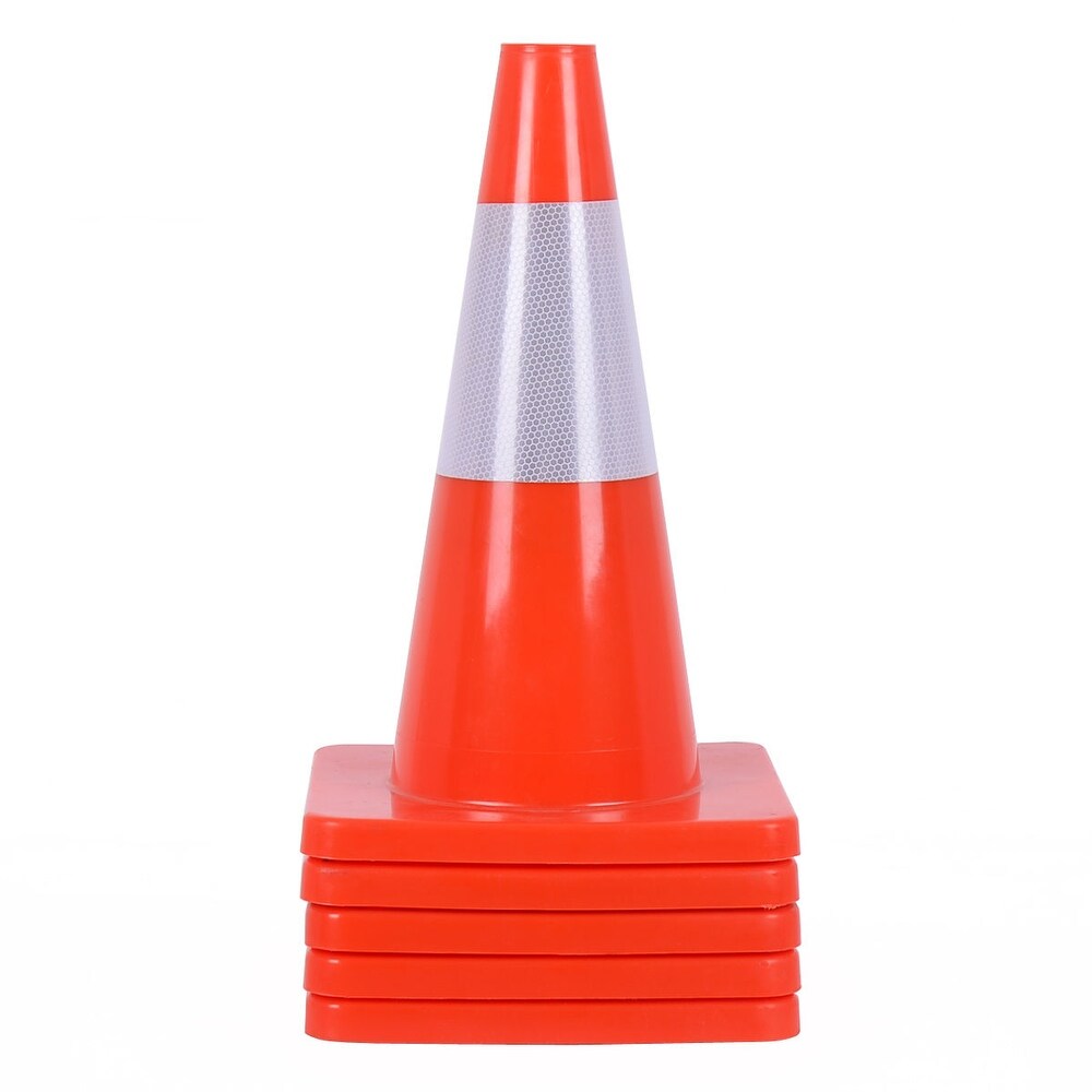 Costway 5PCS Traffic Cones 18'' Slim Fluorescent Reflective Road