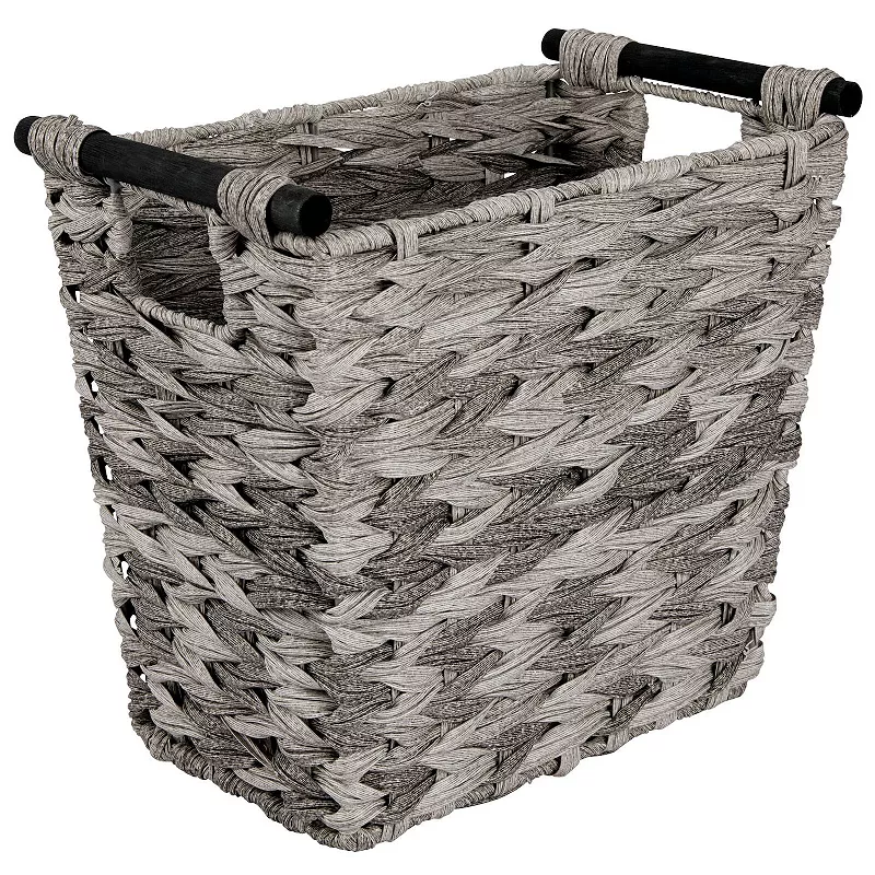 mDesign Woven Plastic Trash Can Wastebasket， Garbage Container Bin