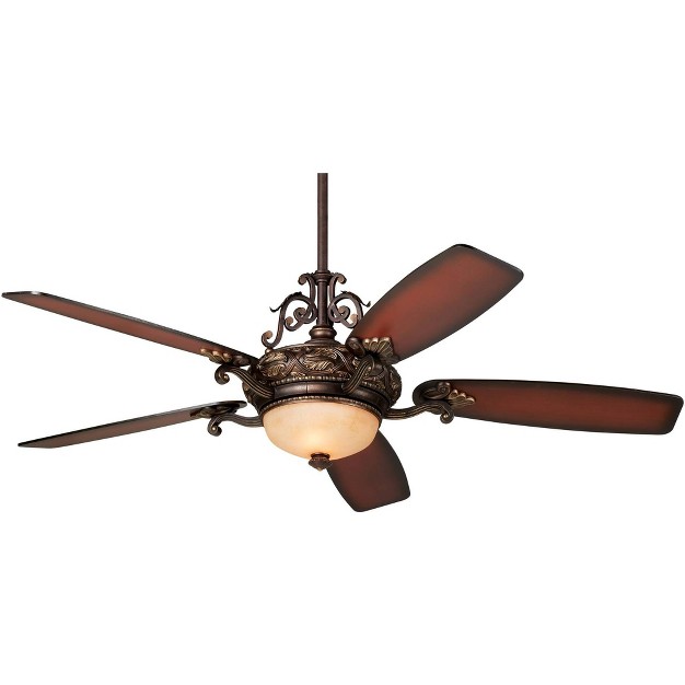 Casa Vieja Esperanza Vintage Indoor Ceiling Fan With Dimmable Led Light Remote Bronze Gold Shaded Teak For Living Room Kitchen House Bedroom Home