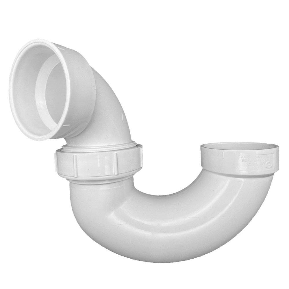 VPC 2 in. DWV PVC P- Trap with Union and Plastic Nut 34-LP708P-020B