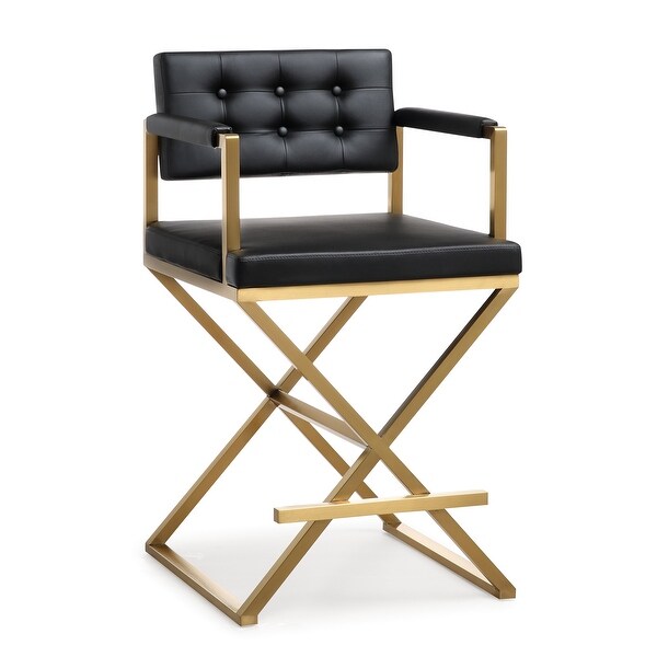 Director Black Gold Steel Counter Stool