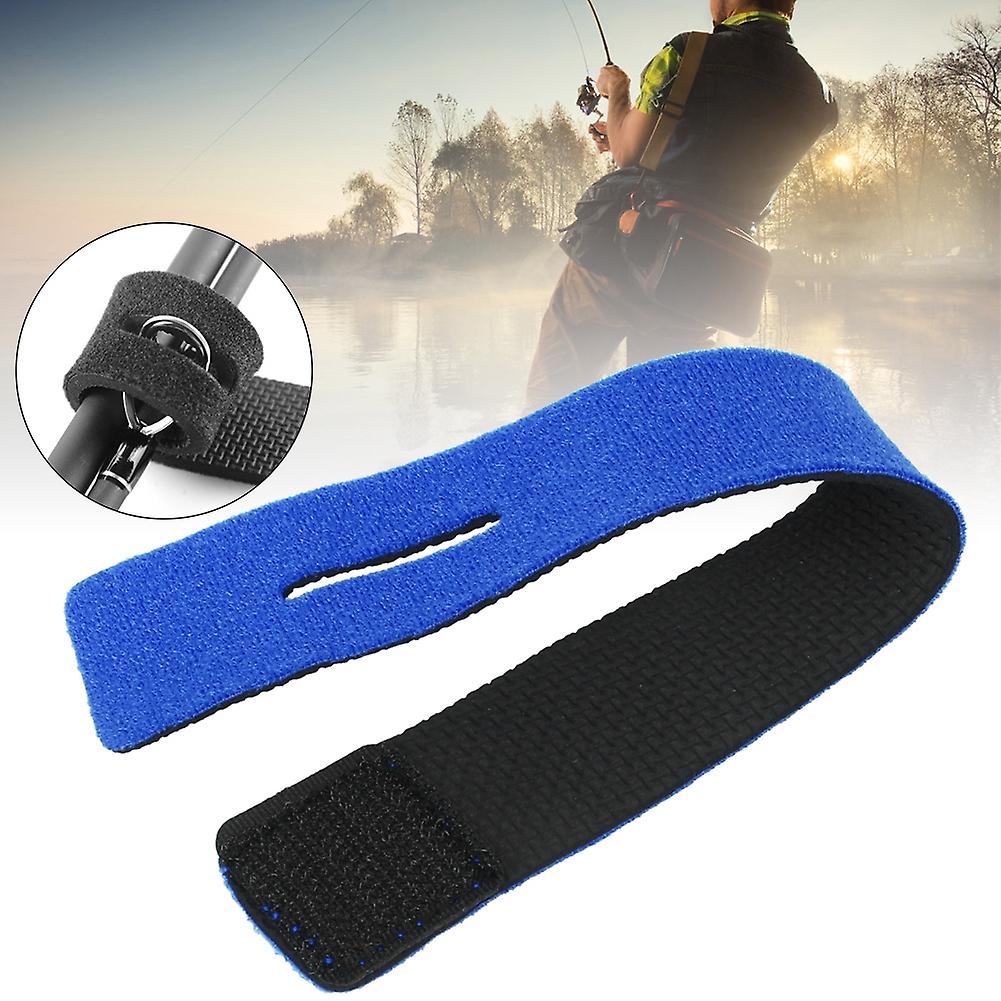 4pcs Reusable Fishing Rod Strap Strong Flexible Hook And Loop Fishing Gear Strap Rod Beltblue