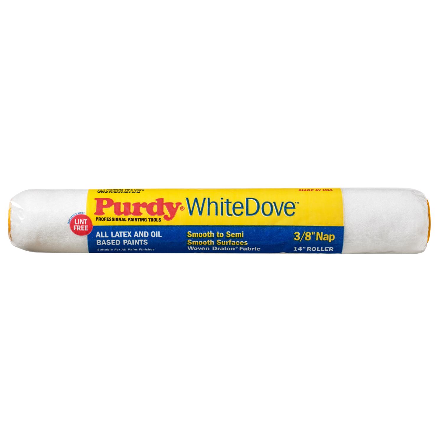 Purdy White Dove Woven Dralon Fabric 14 in. W X 3/8 in. Paint Roller Cover 1 pk