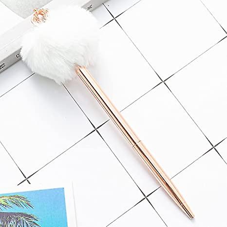 Crystal Shiny Metal Crown Hair Ball Ballpoint Pen Interesting Ballpoint Pen School Stationery School Office Supplies (color : A)