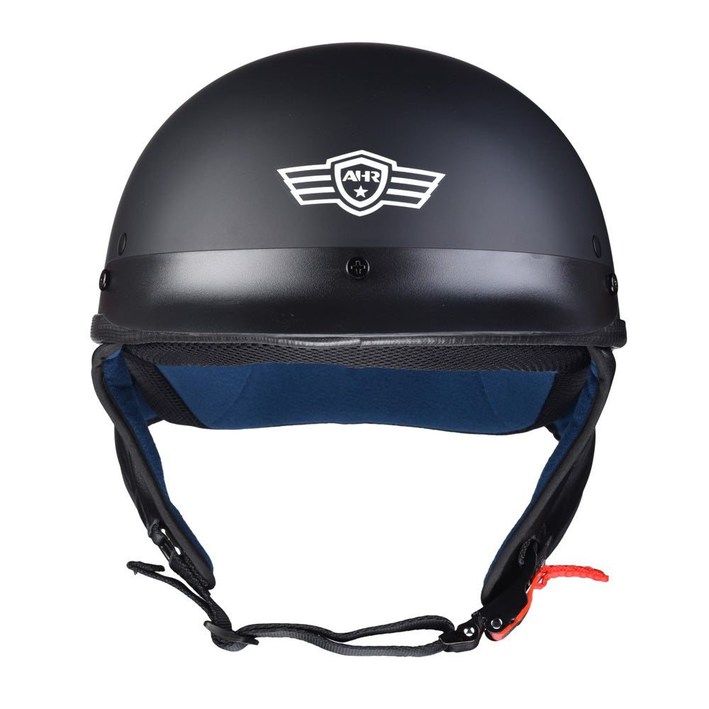 AHR RUN-C Half Helmet Matt Black Chopper Motorcycle Helmet DOT