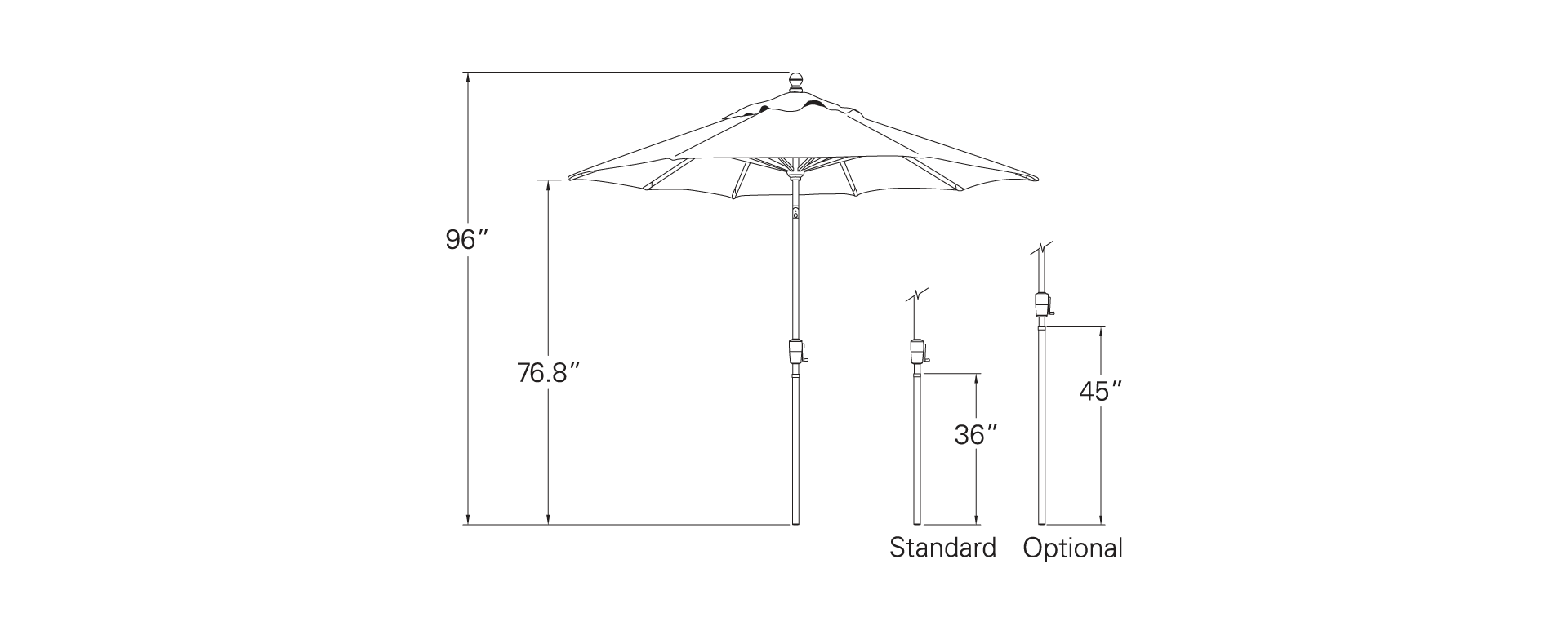 Treasure Garden 7.5' Push Button Tilt Octagon Umbrella