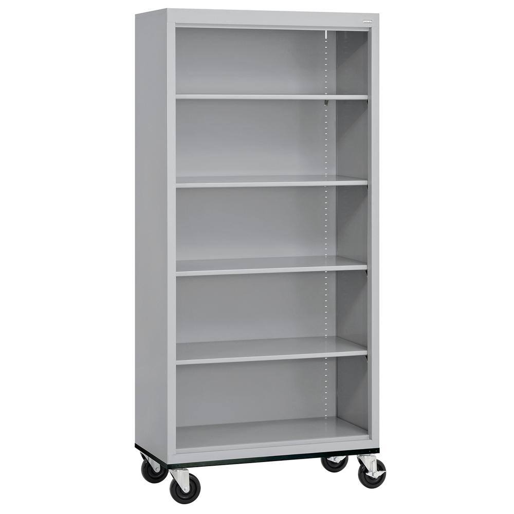 Sandusky Metal 5-shelf Cart Bookcase with Adjustable Shelves in Dove Gray (78 in.) BM40361872-05