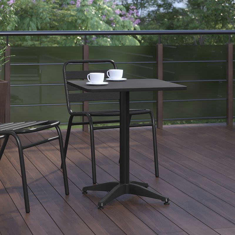 Flash Furniture Mellie 23.5'' Bronze Square Metal Indoor-Outdoor Table with Base