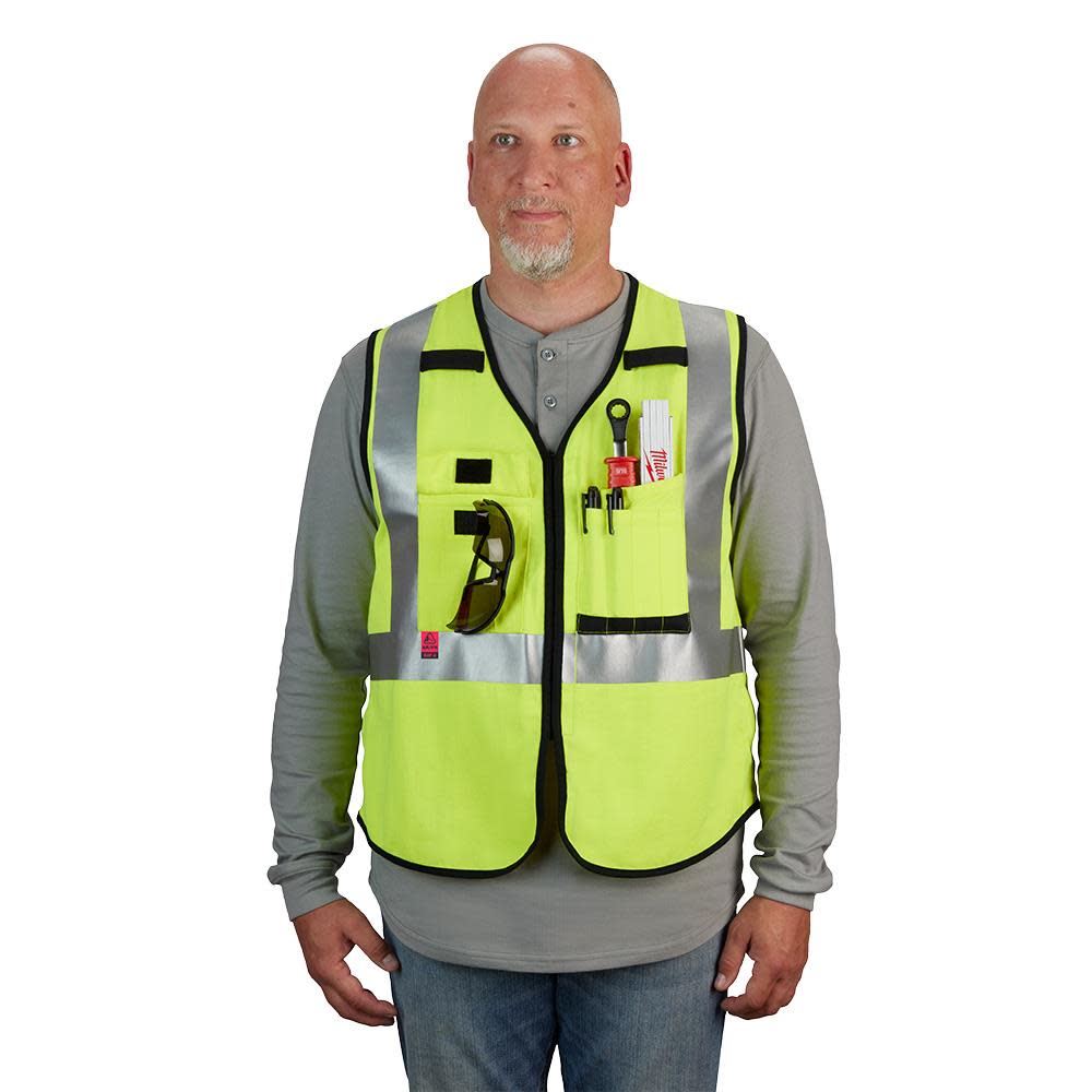 Milwaukee High Vis Safety Vest Yellow Class 2 AR/FR Cat 1  4XL/5XL