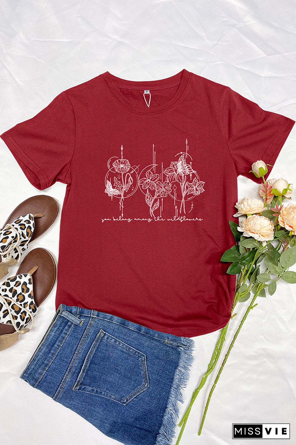 You Belong Among the Wildflower Graphic T-Shirt Wholesale