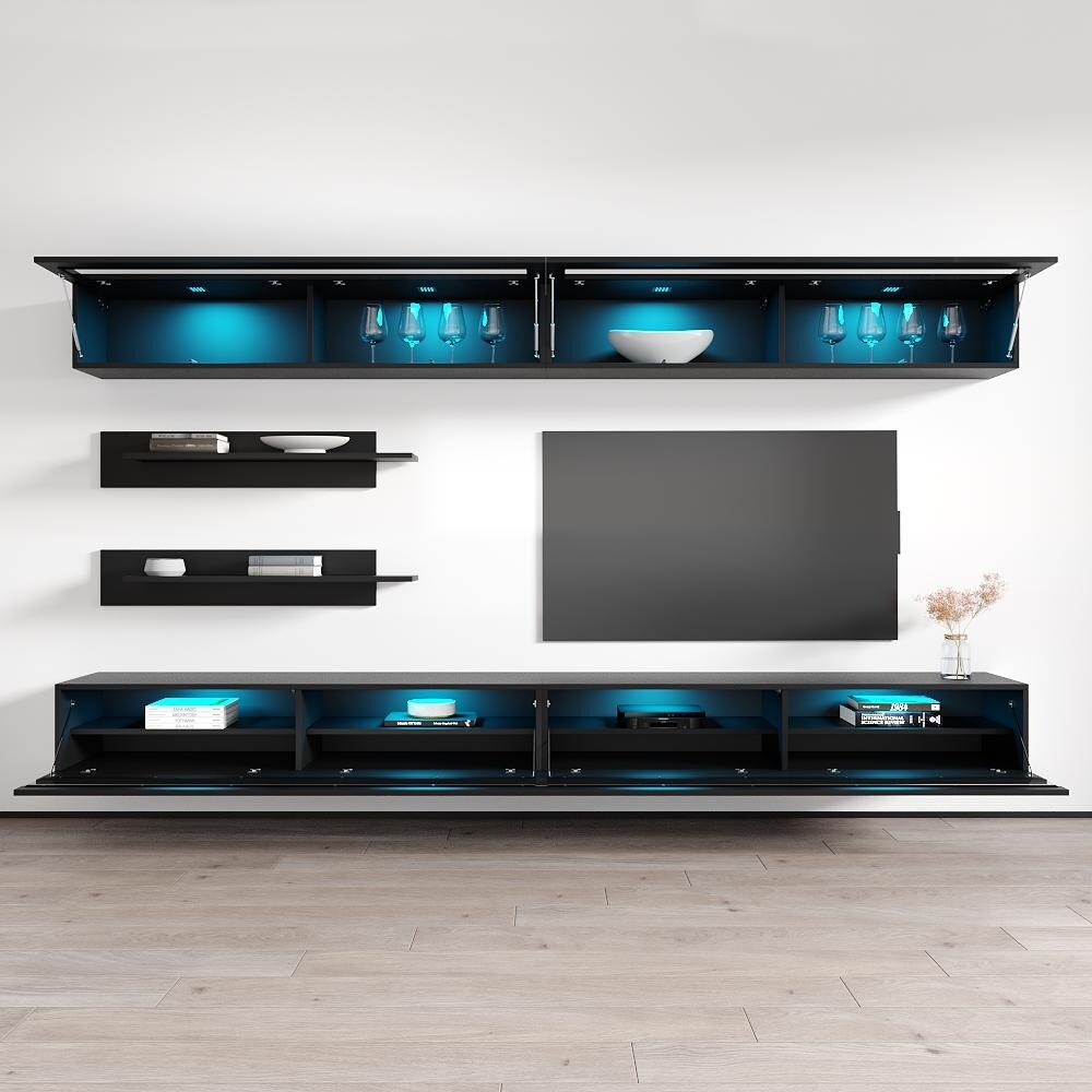 Fly I2 35TV Wall mounted Floating Modern Entertainment Center Set