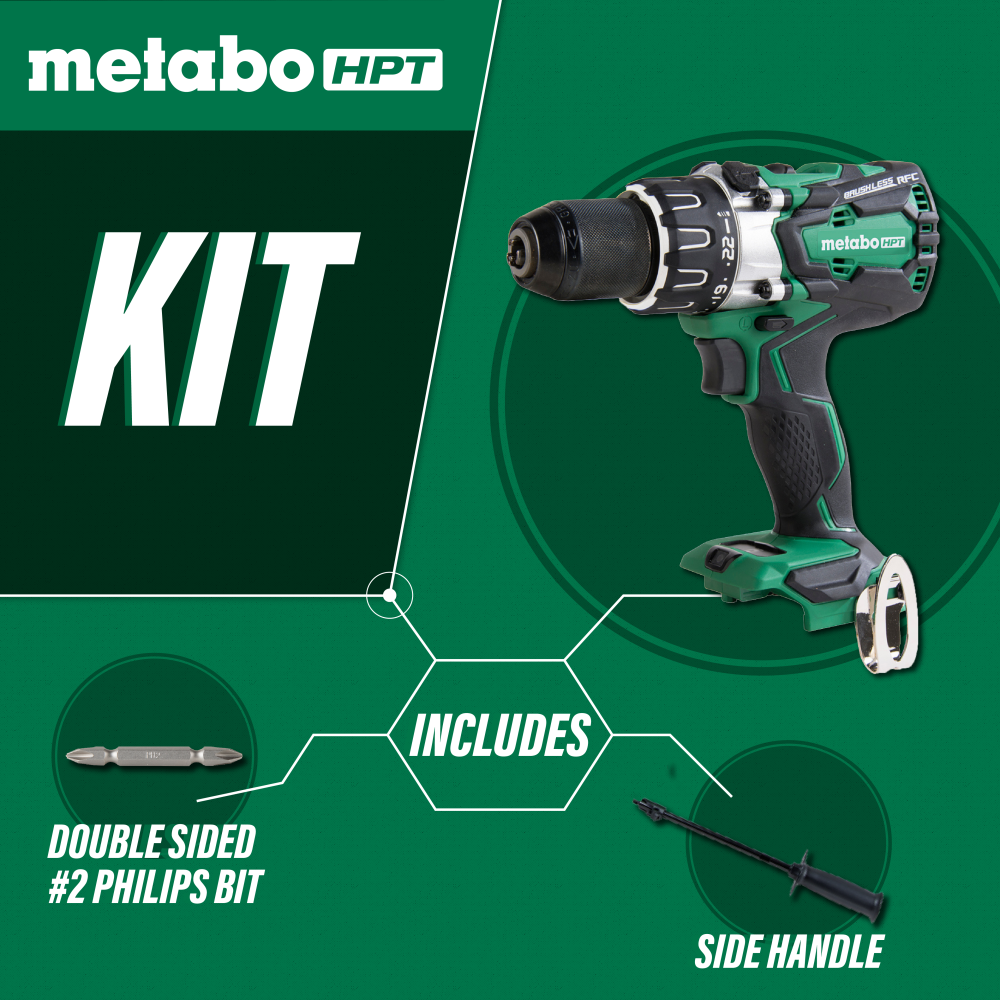 Metabo HPT 18 Volt Brushless Driver Drill， Bare Tool