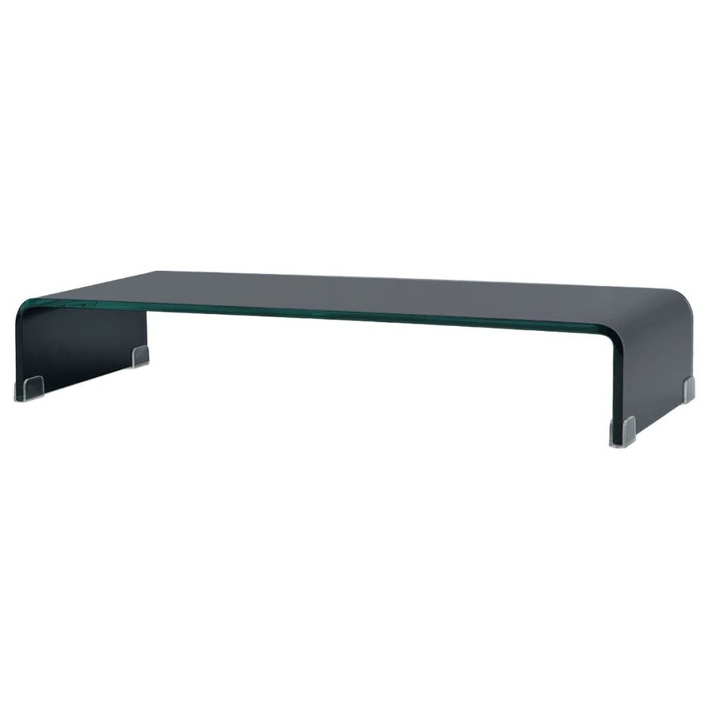 vidaXL TV Stand / Monitor Riser Glass Black 27.6\