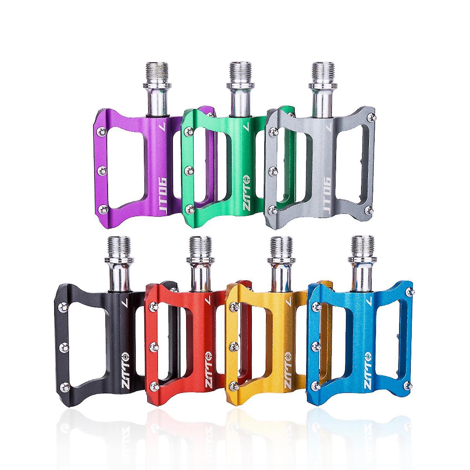 1pair Ztto Universal Colorful Bike Pedals Aluminum Alloy Bicycle Flat Platform For Folding Mountain Road Bikes