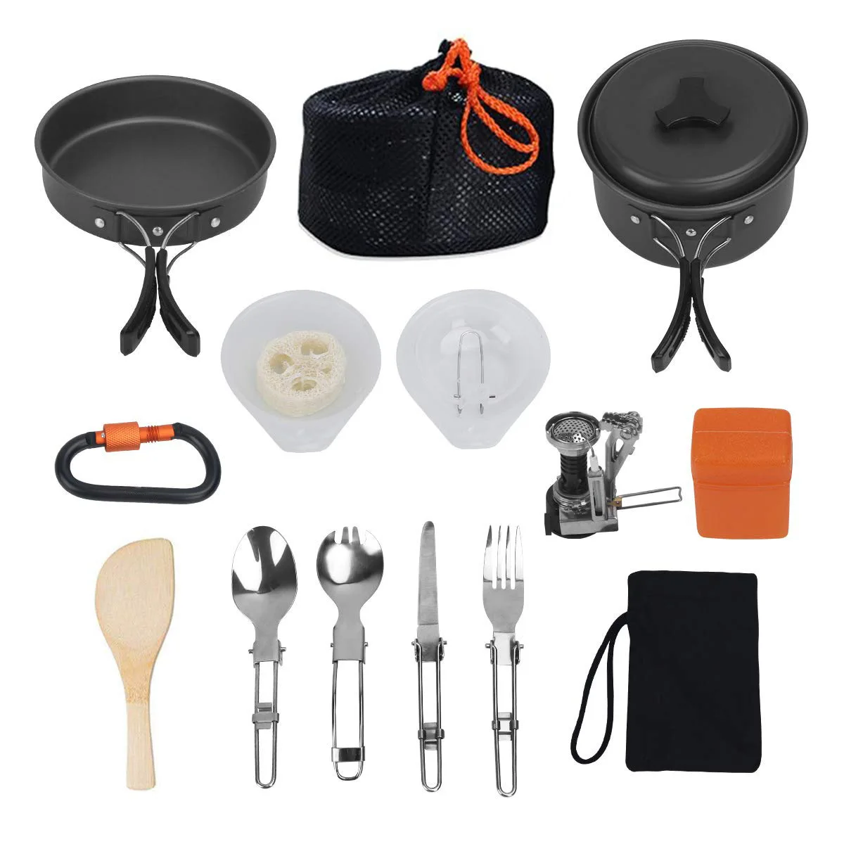 Your city 16pcs Hiking Backpacking Non stick Portable Outdoor Camping Cookware Set / Mess Kit / Cookset / Camp Kitchen