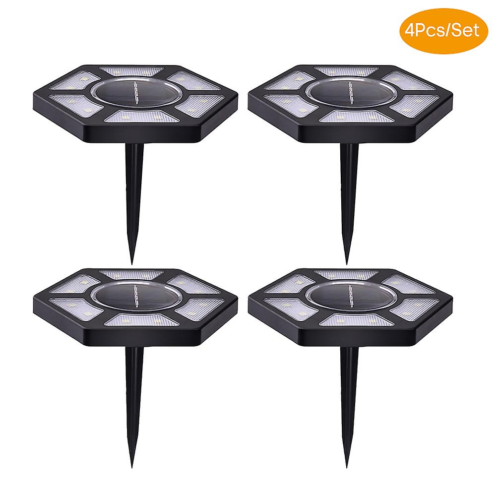 4pcs Solar Ground Lights 12led Outdoor Landscape Lighting Lawn Lamp Ip65 Waterproof Solar Powered Lights For Yard Garden Deck Patio Pathway Walkway No