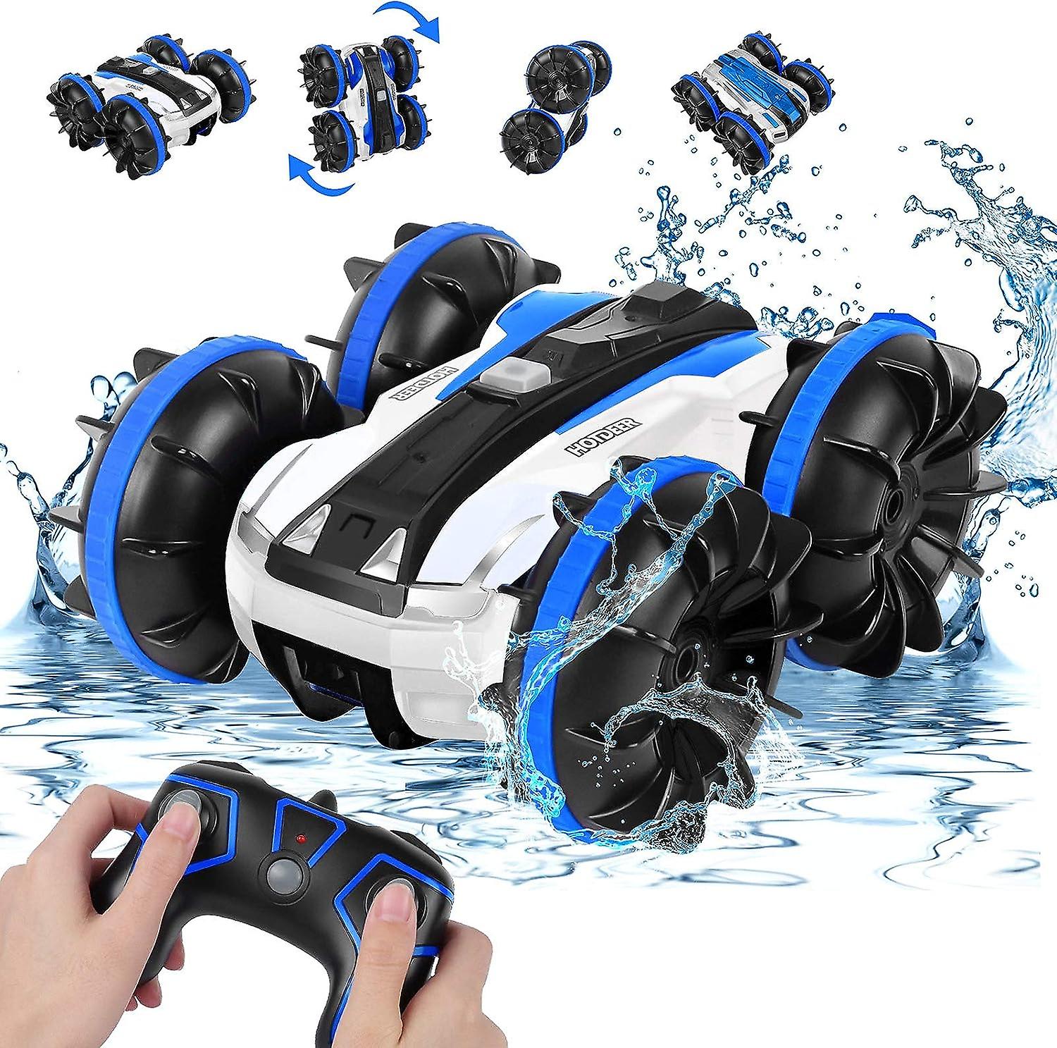 Amphibious Remote Control Car For Boys，  Rc Cars 2.4 Ghz High-speed Rc Stunt Car 4wd Double Sided 360 Rotating Off-road Monster Truck Water Rc Car For