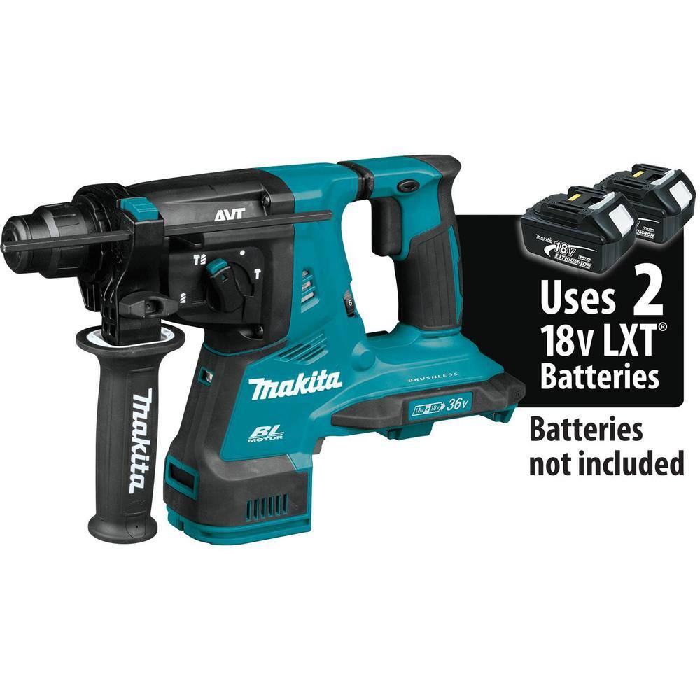 Makita 18V X2 LXT 36V 1-18 in. Brushless Cordless Rotary Hammer Kit with HEPA Dust Extractor AFT AWS Capable 5.0 Ah XRH10PTW