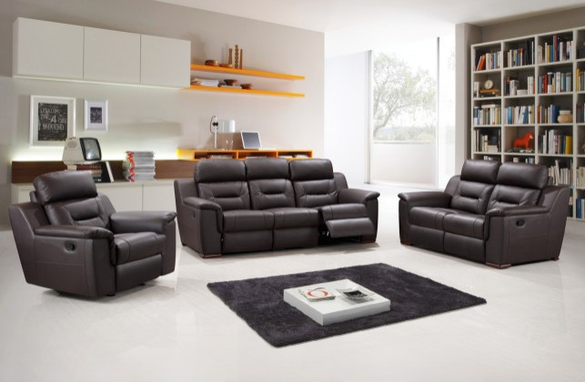 Palermo Leather Gel Match Recliner 3 Piece Set   Contemporary   Living Room Furniture Sets   by Luxuriant Furniture  Houzz