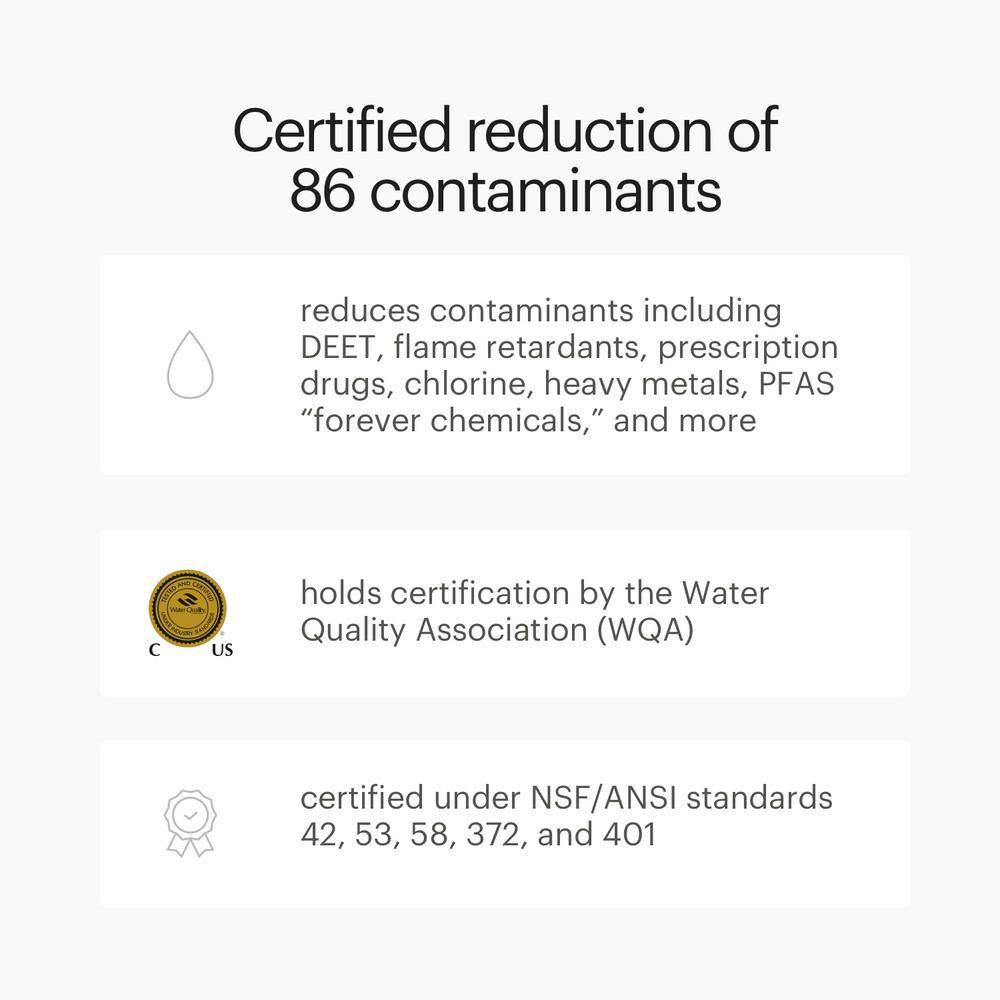 Brondell Capella Reverse Osmosis Water Filtration System WQA Gold Seal Certified wEco-Friendly 1:1 Wastewater Ratio RC250