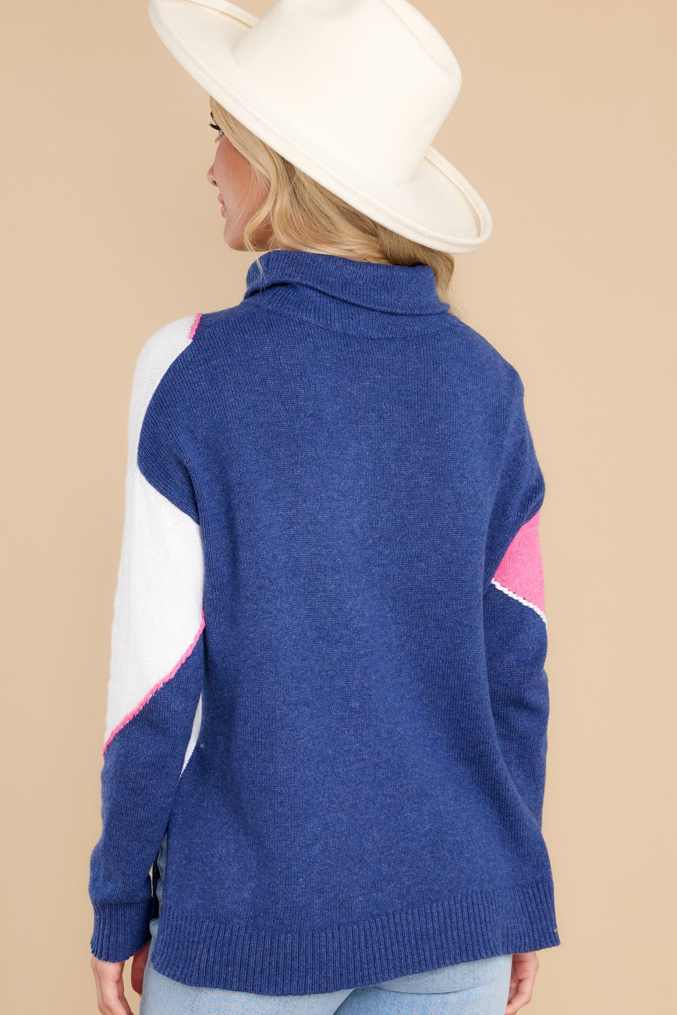 Walls Of My Heart Indigo Multi Patchwork Sweater