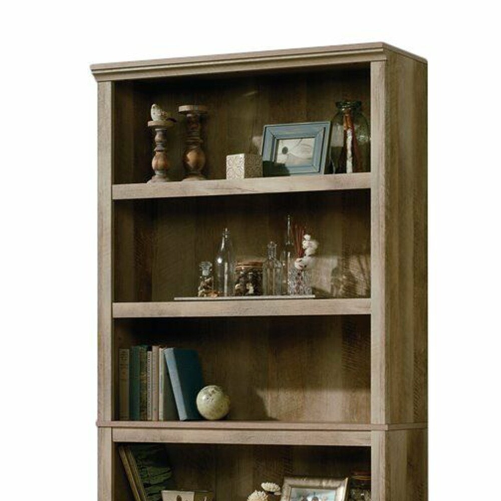 5 Shelf Bookcase Adjustable Shelves Beige   52 x 63