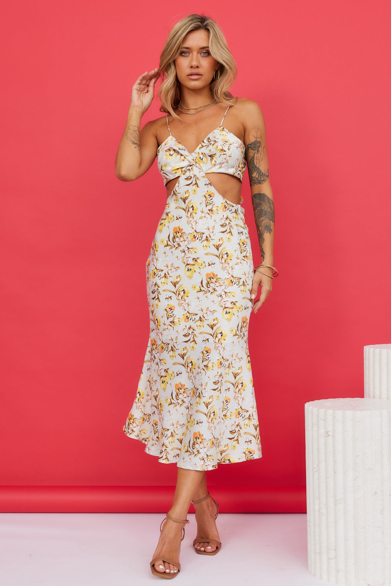 Mimosa Queen Midi Dress Floral