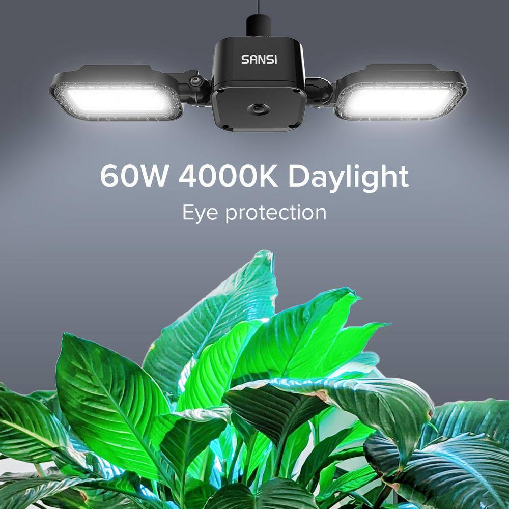 SANSI 310-Watt Equivalent Black Indoor Full Spectrum E26 LED Grow Light 4000K Daylight for 2 ft. x 3 ft. Growing 01-03-001-026011