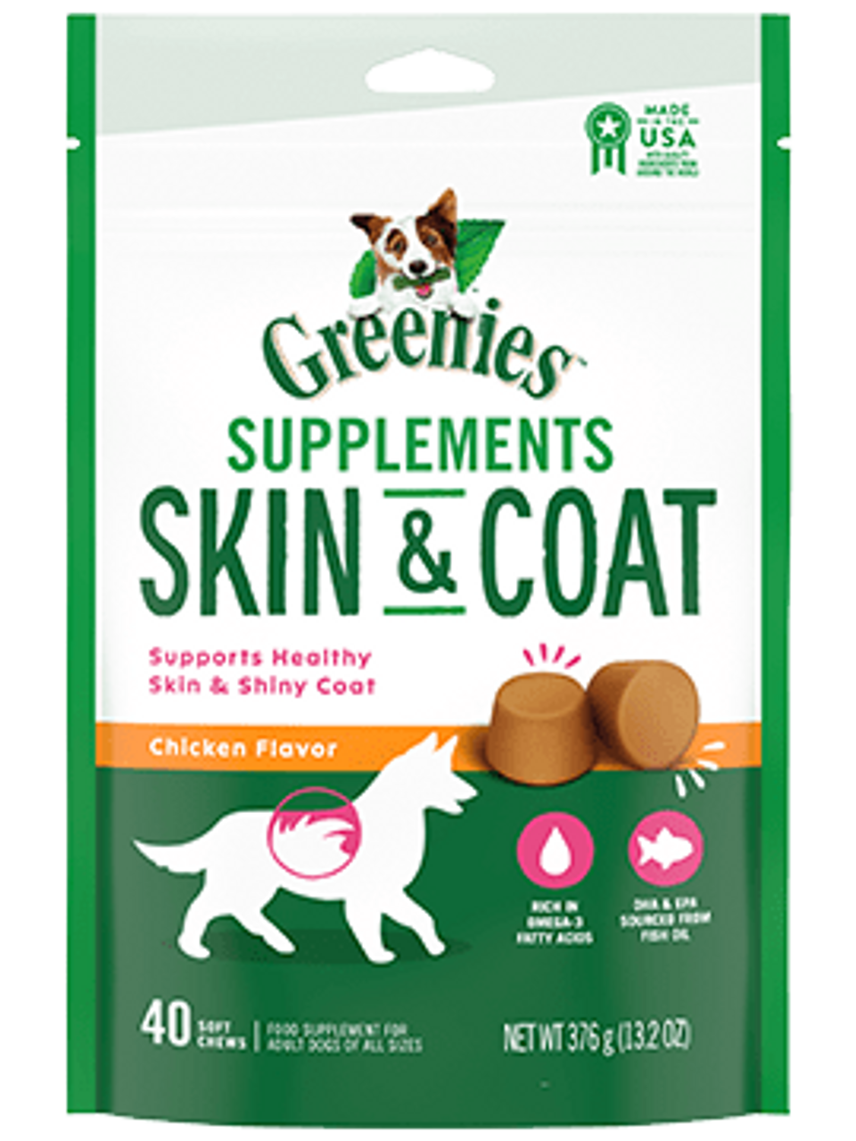 Greenies Skin and Coat Supplement Dog Treats