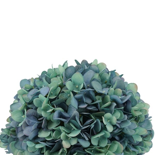 Faux Hydrangea in Matte Brown Tapered Zinc Cube