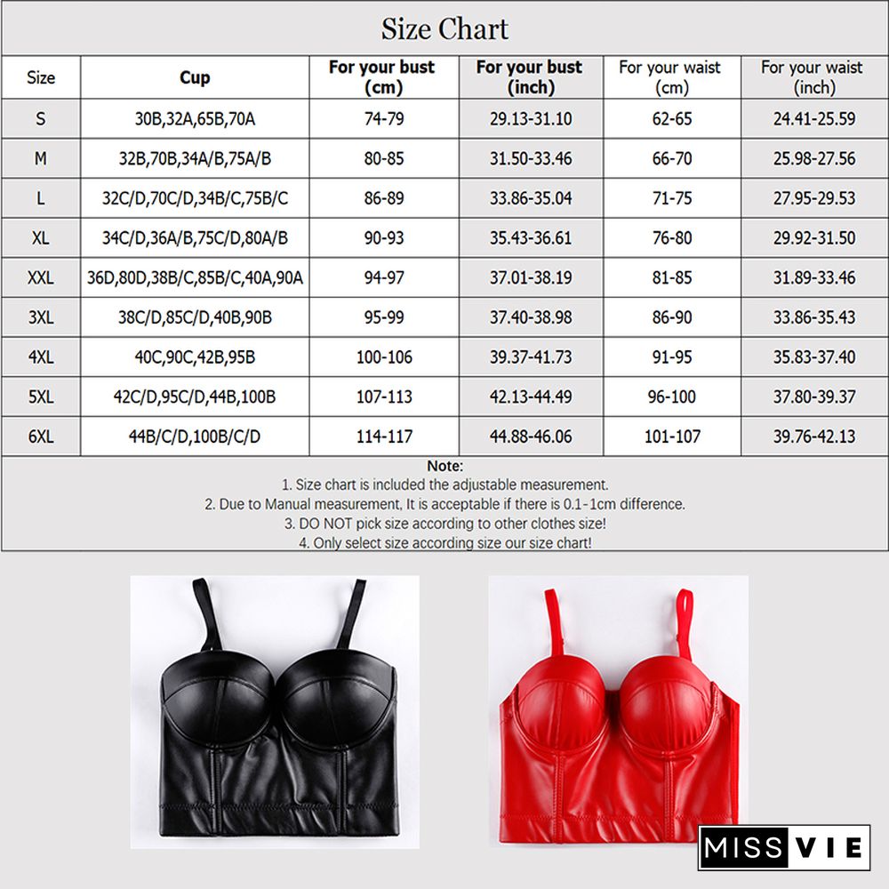 Wechery Crop Top Women Gothic Leather Camis Slim Fit Tops Sleeveless Straps Tank Top For Laides Black Red Women Clothes