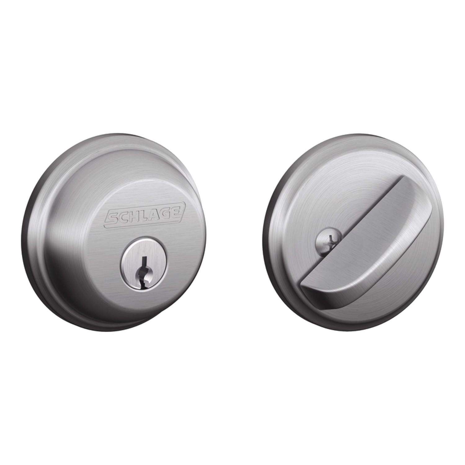 Schlage Satin Chrome Zinc Single Cylinder Deadbolt