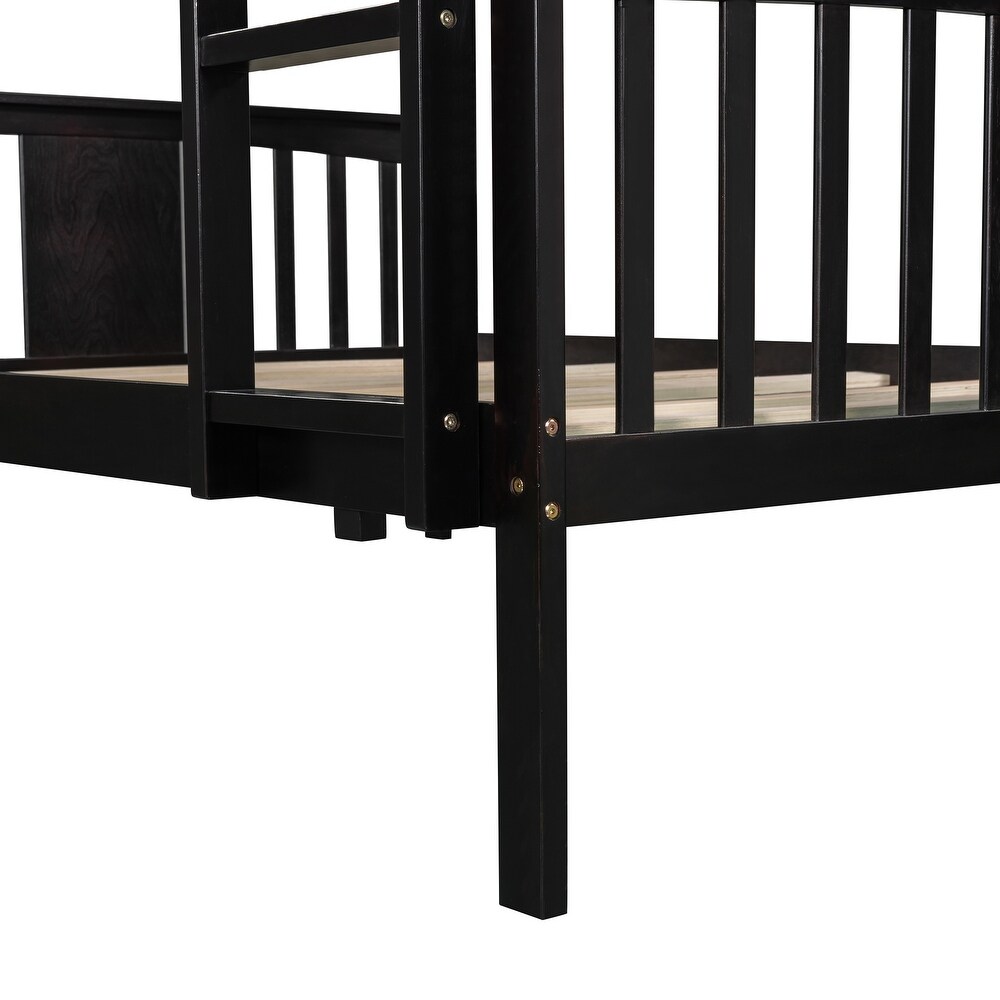 Full over Full Solid Pine Bunk Bed with Legs 79.6\