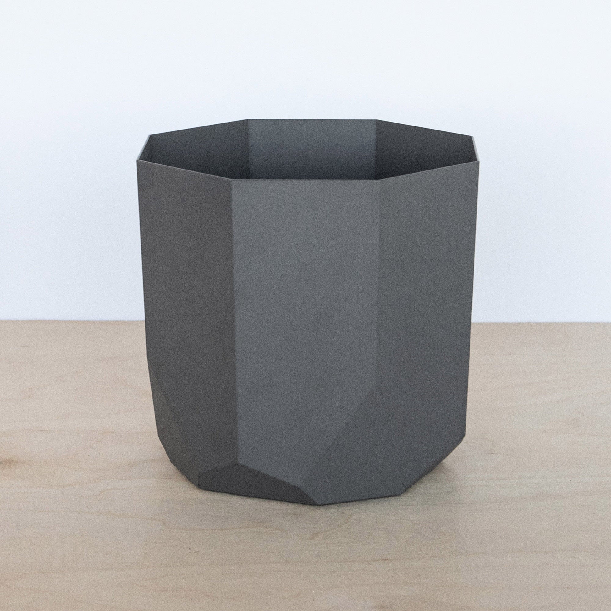 Bloem Tuxton Modern Hexagon Small Planter: 10" - Charcoal - Matte Finish, Durable Resin, Modern Design, Optional Drainage Holes, For Indoor and Outdoor Use, Gardening, 2.7 gallon capacity