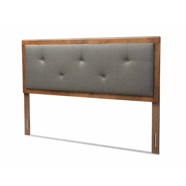 Abner Modern and Contemporary Fabric and Wood Headboard Dark Grey - - 34237139