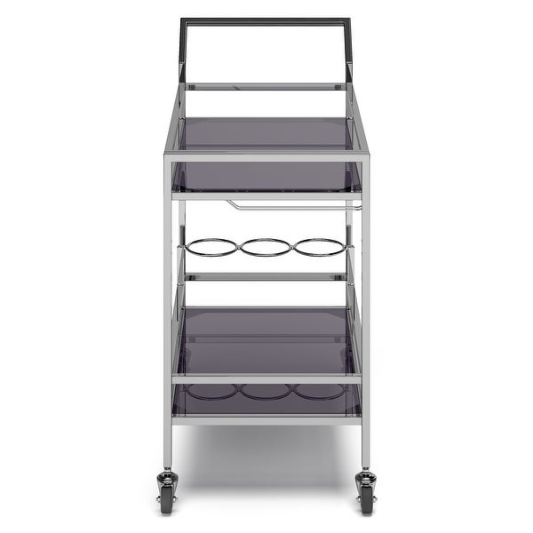 WYNDENHALL Snell 29 inch Modern Bar Cart in Chrome - 14