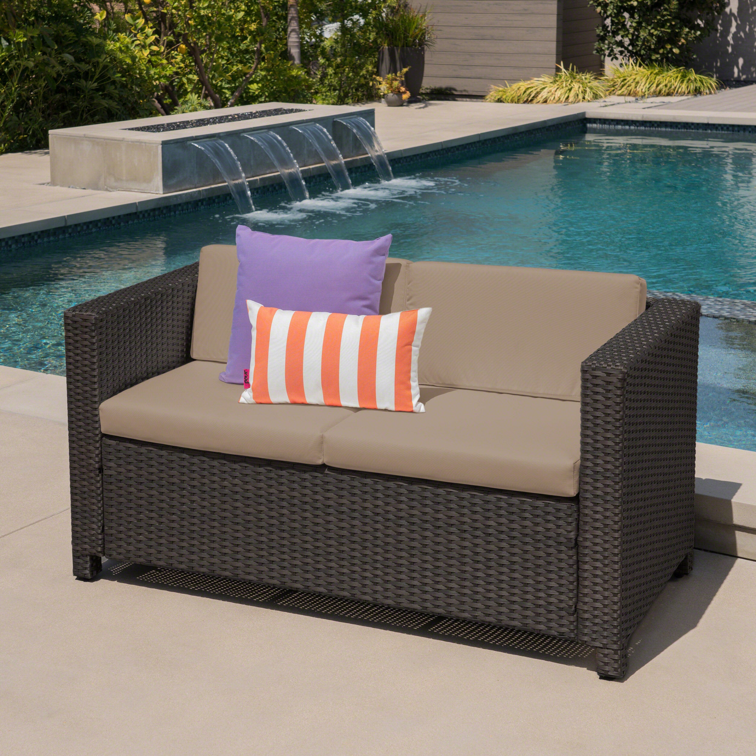 Venice Outdoor PE Wicker Love Seat