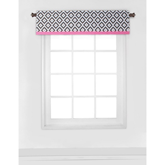 Bacati Love Black fuschia Window Valance