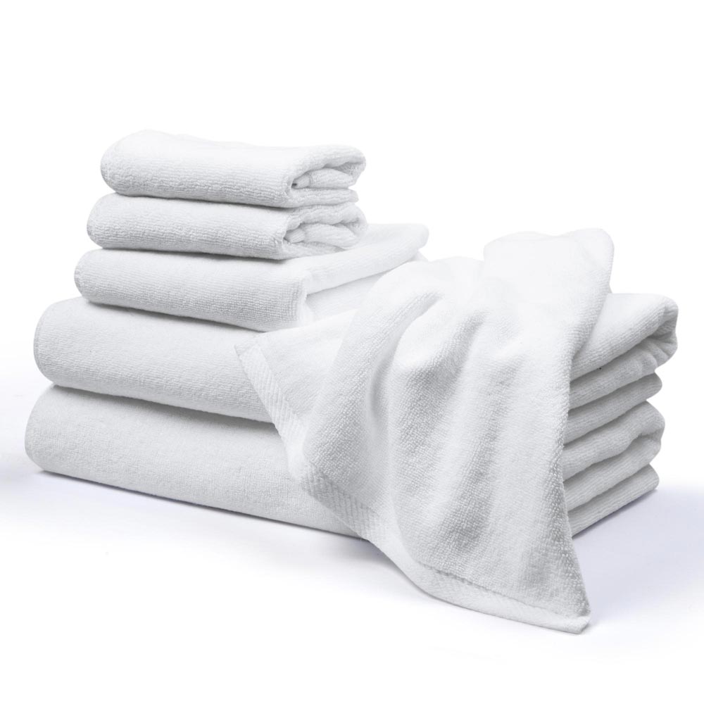 Yescom 6Pcs Bathtub Towel Sets Bath Hand Face Towels, White