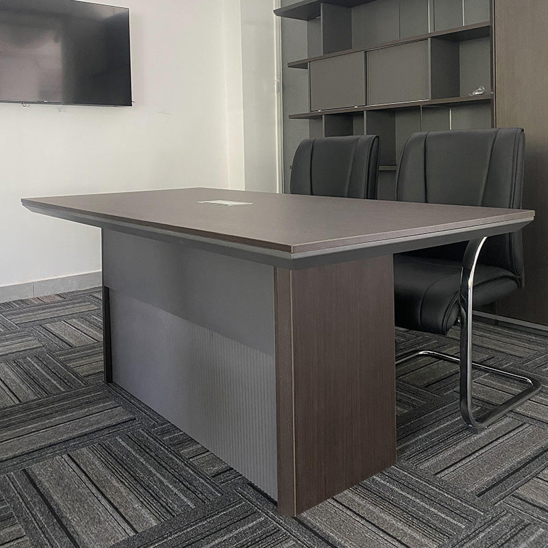 MADDOK Boardroom Table 1.8M - Chocolate & Charcoal Grey