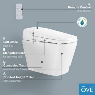 OVE Decors Fran Elongated Bidet Toilet in White Fran