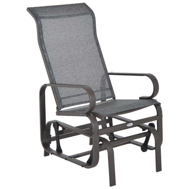 Outsunny Gliding Lounger Chair Outdoor Swinging Chair With Smooth Rocking Arms And Lightweight Construction For Patio Backyard