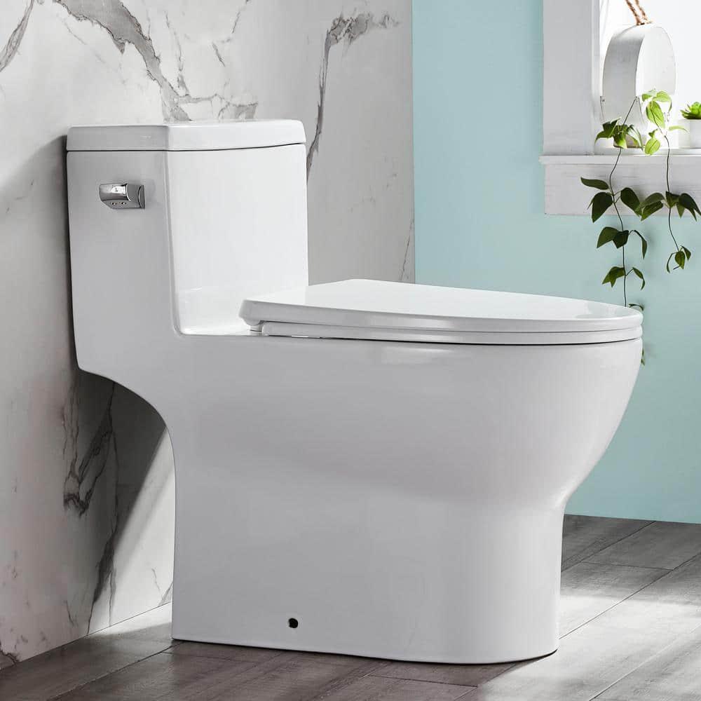 DEERVALLEY DeerValley Concord 12 in Rough in Size 1Piece 128 GPF Single Flush Elongated Toilet in White Seat Included